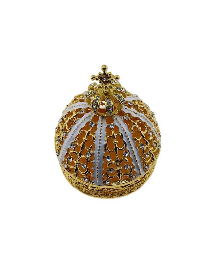 CAIXA METAL COROA XL OURO