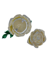 CAIXA METAL FORMA DE ROSA C/ BRILHANTES GR