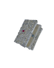 CAIXA METAL C/BRILHANTES RECTANGULAR