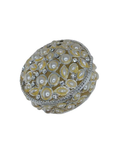 CAIXA METAL REDONDA COM PEROLAS