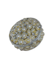 CAIXA METAL REDONDA COM PEROLAS