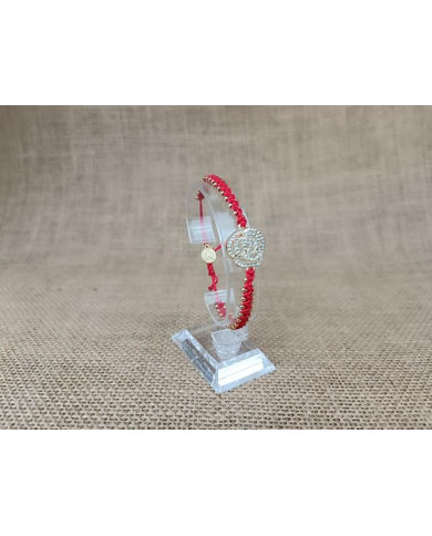 BRACELET MACRAMÉ WITH SPARKLING ROSES