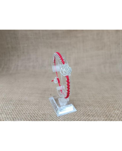 BRACELET MACRAMÉ WITH SPARKLING ROSES