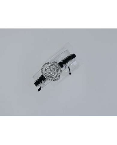 BRACELET MACRAMÉ WITH SPARKLING ROSES