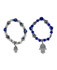 PULSEIRA ELASTICA OLHO TURCO VIDRO E CRISTAL