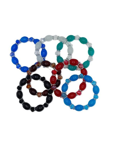 PULS ELASTICA VIDRO OVAL 16X14MM E CRISTAL 10X8MM