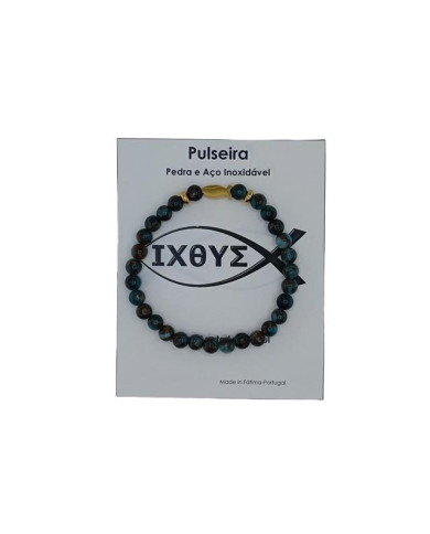 PUL ELAST PEIXE AGATA LAGO AZUL 6MM