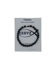 PUL ELAST PEIXE AGATA LAGO AZUL 6MM