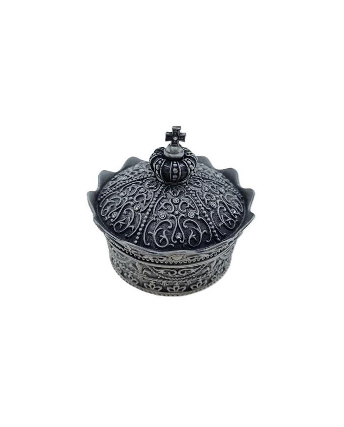 CAIXA ESTANHO FORMA COROA MED