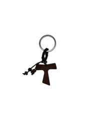 KEY HOLDER WITH TAU CROSS WOOD