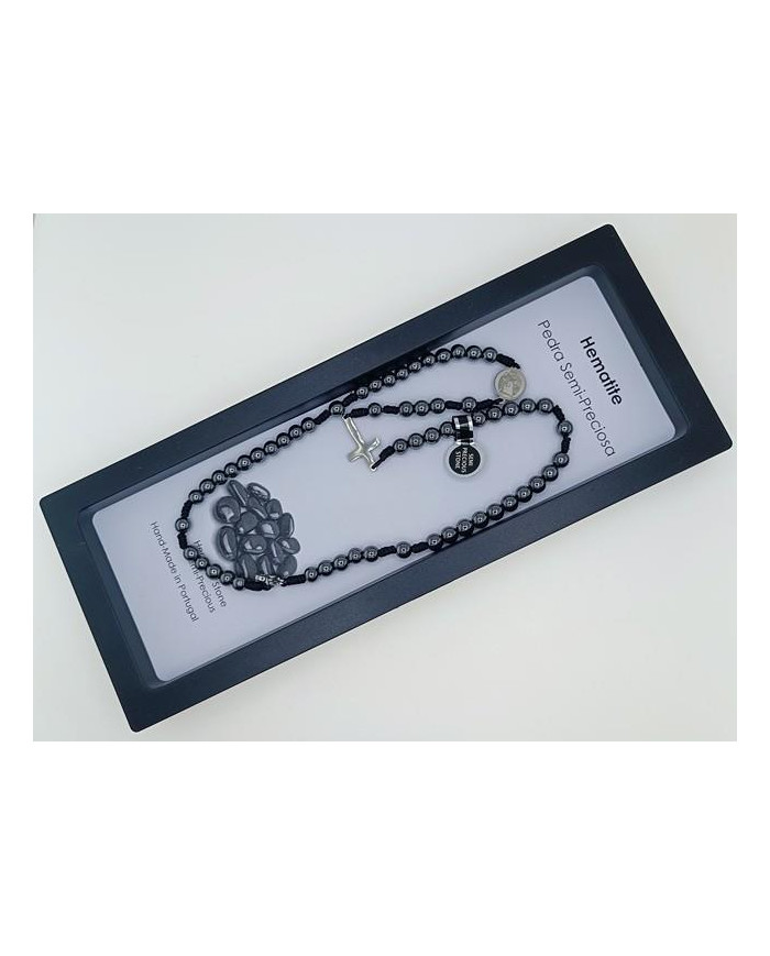ROSARY NECKLACE IN HEMATITE 6MM NS