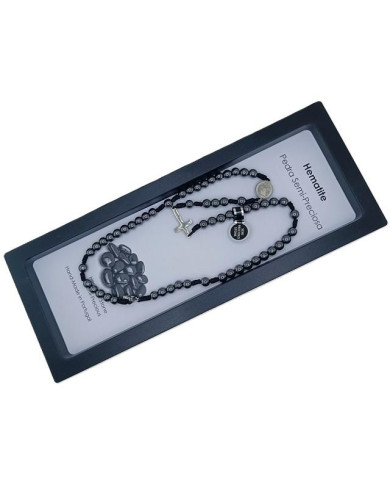 COLAR TERCO CORDEL HEMATITE 6MM P NS