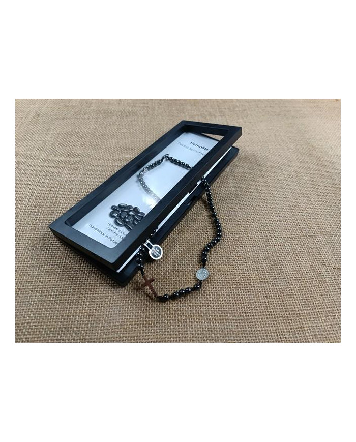 ROSARY NECKLACE IN HEMATITE 6MM IN CORD SB