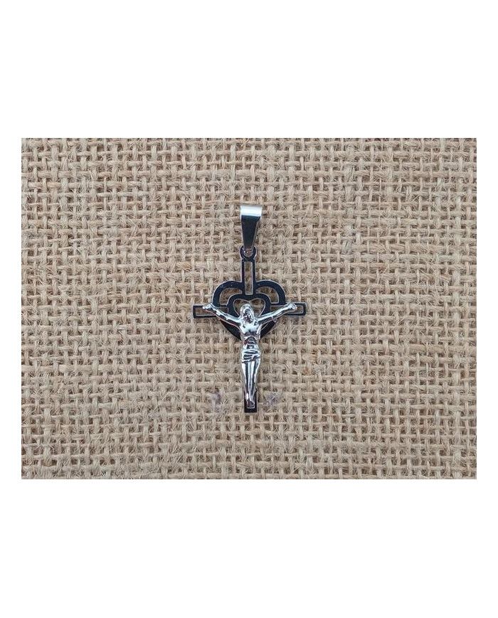 CRUZ ACO 38MM DESIGN CORACAO CRISTO