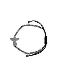 PULSEIRA FIO C/ANJO CRISTAL ZIRCON/AÇO