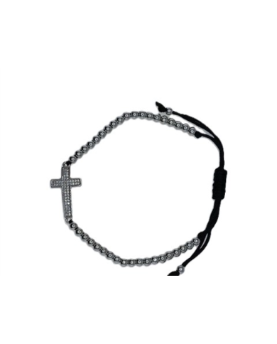 PULSEIRA FIO C/CRUZ CRISTAL ZIRCON/AÇO