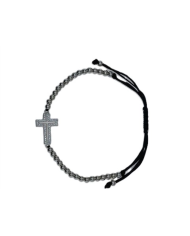 PULSEIRA FIO C/CRUZ QUAD/ABER ZIRCON/AÇO