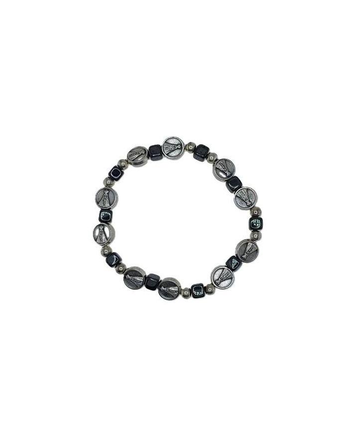 PUL DEZENA ELAST HEMATITE CUBO 6MM