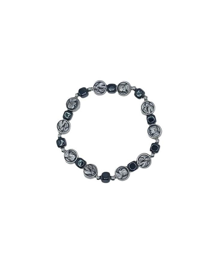 PUL DEZENA ELAST HEMATITE CUBO 6MM