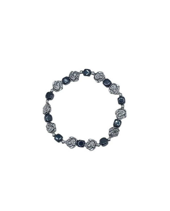 PUL DEZENA ELAST HEMATITE CUBO 6MM