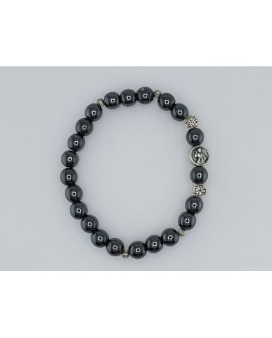 PUL DEZENA ELAST HEMATITE REDONDA 8MM