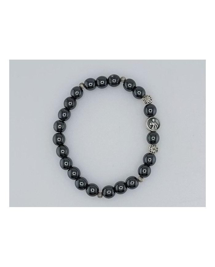 PUL DEZENA ELAST HEMATITE REDONDA 8MM