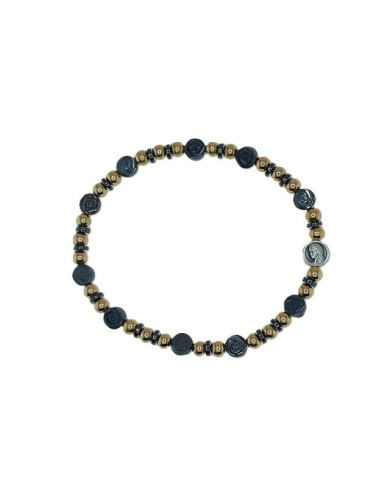 PUL DEZENA ELAST HEMATITE ROSA 6MM MJ