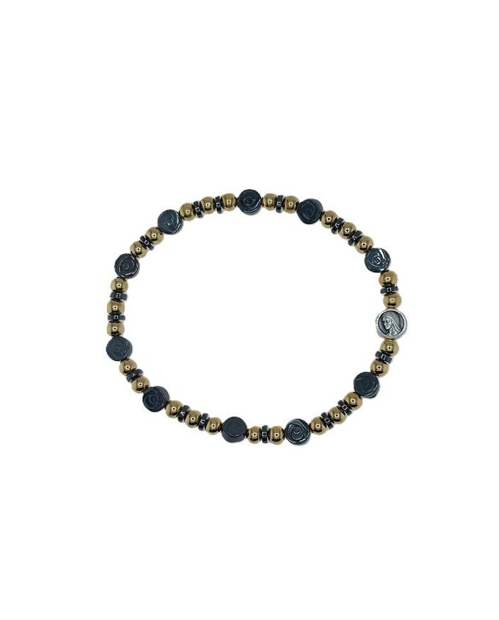 PUL DEZENA ELAST HEMATITE ROSA 6MM MJ