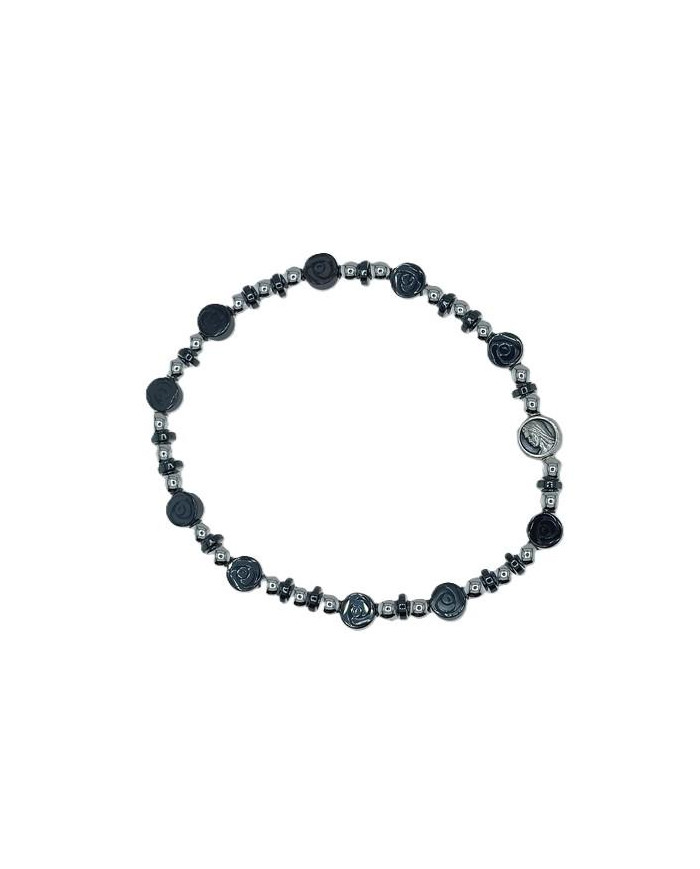 PUL DEZENA ELAST HEMATITE ROSA 6MM MJ