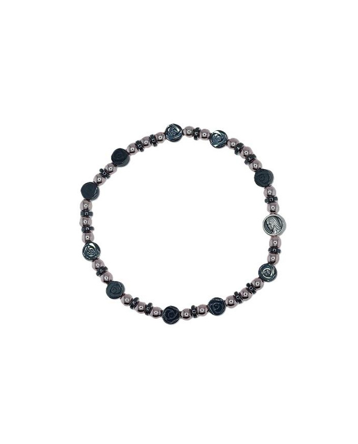 PUL DEZENA ELAST HEMATITE ROSA 6MM MJ