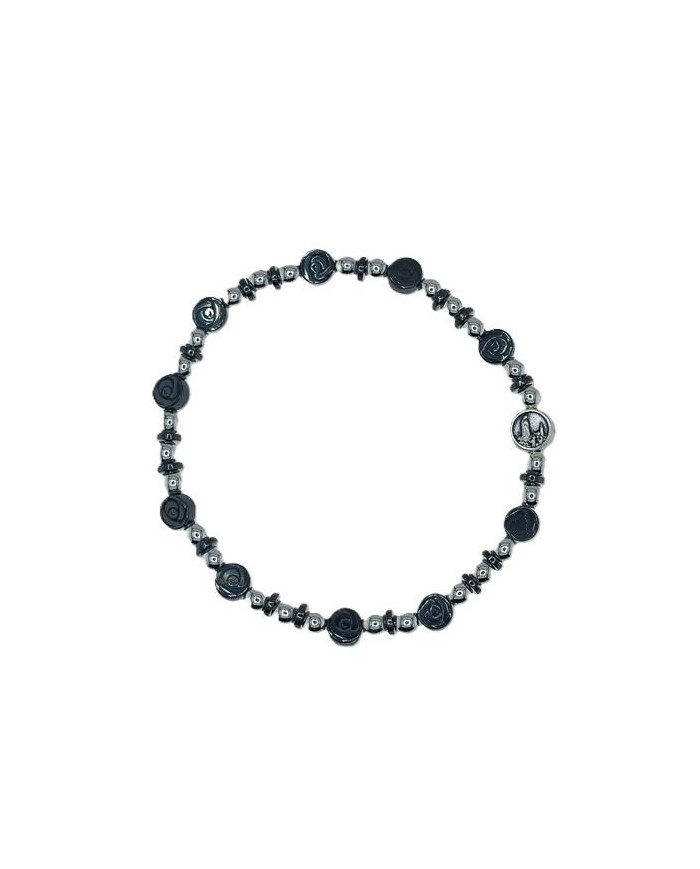 PUL DEZENA ELAST HEMATITE ROSA 6MM NS