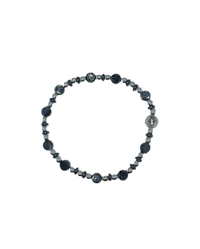 PUL DEZENA ELAST HEMATITE ROSA 6MM SB