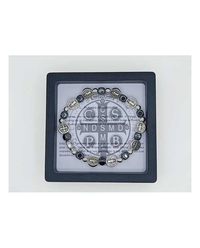 PUL DEZENA ELAST HEMATITE CUBO 6MM