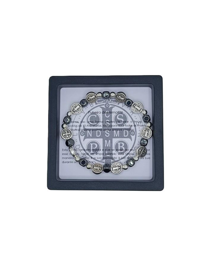 PUL DEZENA ELAST HEMATITE CUBO 6MM