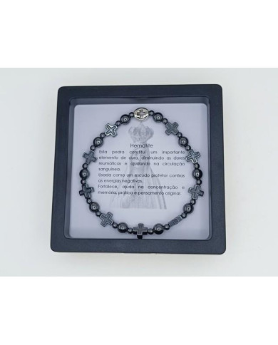 PUL DEZENA ELAST HEMATITE CRUZ 8MM NS