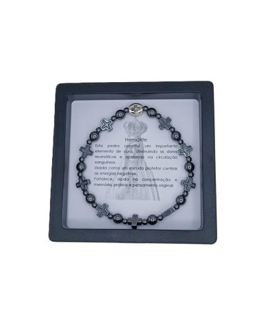 PUL DEZENA ELAST HEMATITE CRUZ 8MM NS