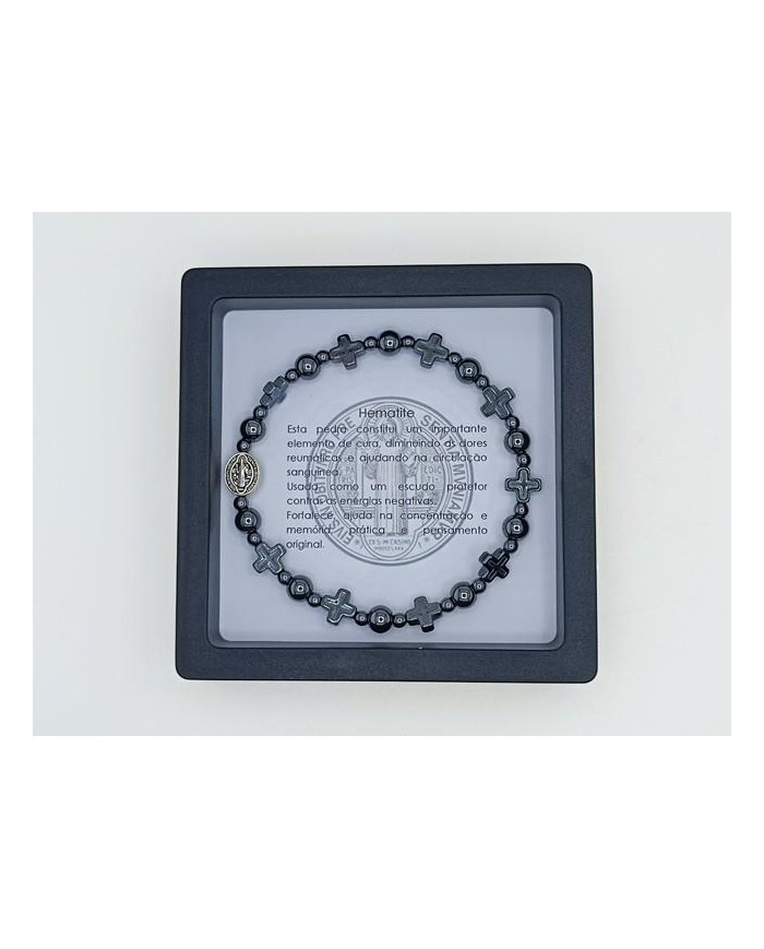 PUL DEZENA ELAST HEMATITE CRUZ 8MM SB