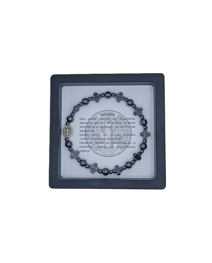 PUL DEZENA ELAST HEMATITE CRUZ 8MM SB