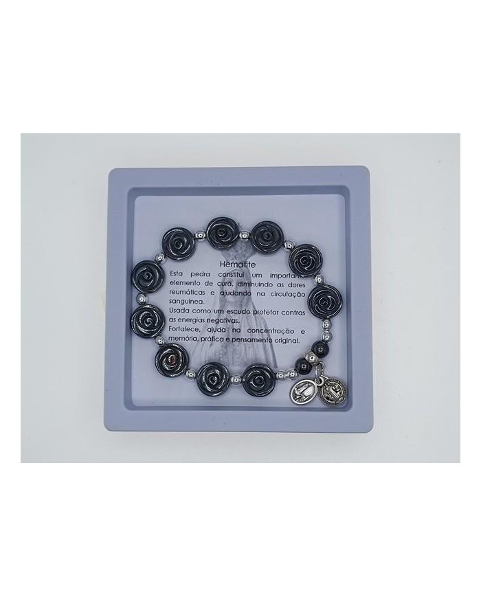 PUL DEZENA ELAST HEMATITE ROSA 12MM