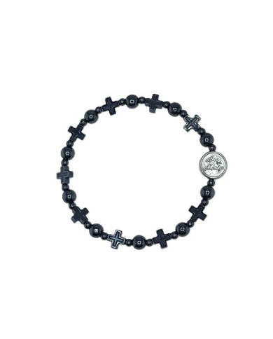 PUL DEZENA ELAST HEMATITE CRUZ 8M C/CHAPA P/RES