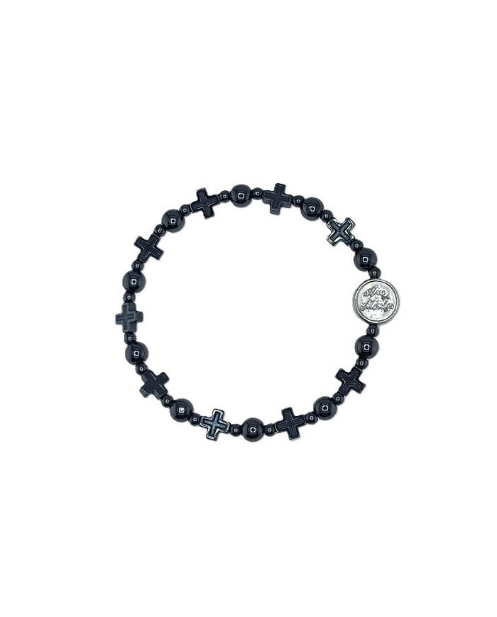 PUL DEZENA ELAST HEMATITE CRUZ 8M C/CHAPA P/RES