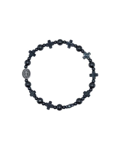 PUL DEZENA ELAST HEMATITE CRUZ 8MM SB