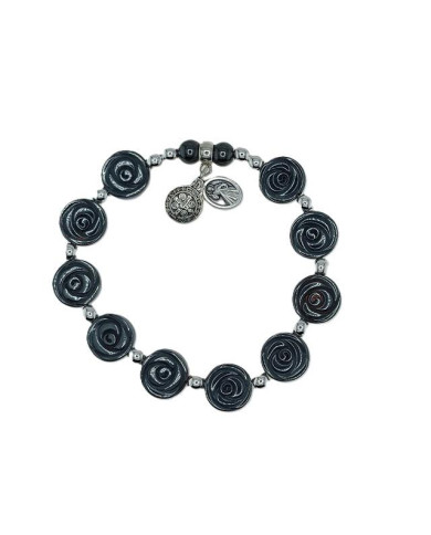 PUL DEZENA ELAST HEMATITE ROSA 12MM