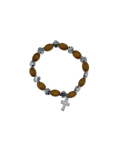 PUL DEZENA ELAST MAD OVAL 8X10MM C/CRUZES