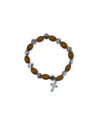 PUL DEZENA ELAST MAD OVAL 8X10MM C/CRUZES