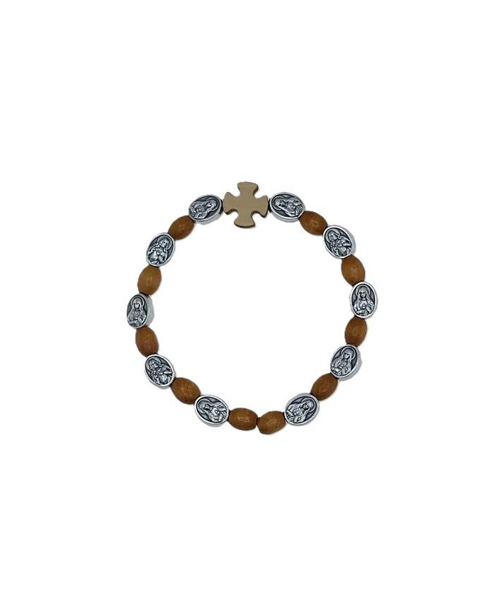 ELASTIC TEN WOOD BRACELET OVAL 8X10MM