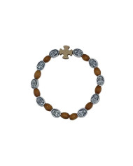 ELASTIC TEN WOOD BRACELET OVAL 8X10MM