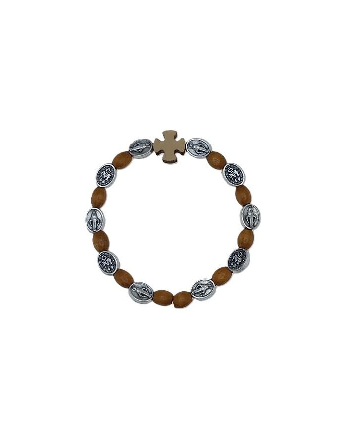 ELASTIC TEN WOOD BRACELET OVAL 8X10MM