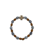 ELASTIC TEN WOOD BRACELET OVAL 8X10MM