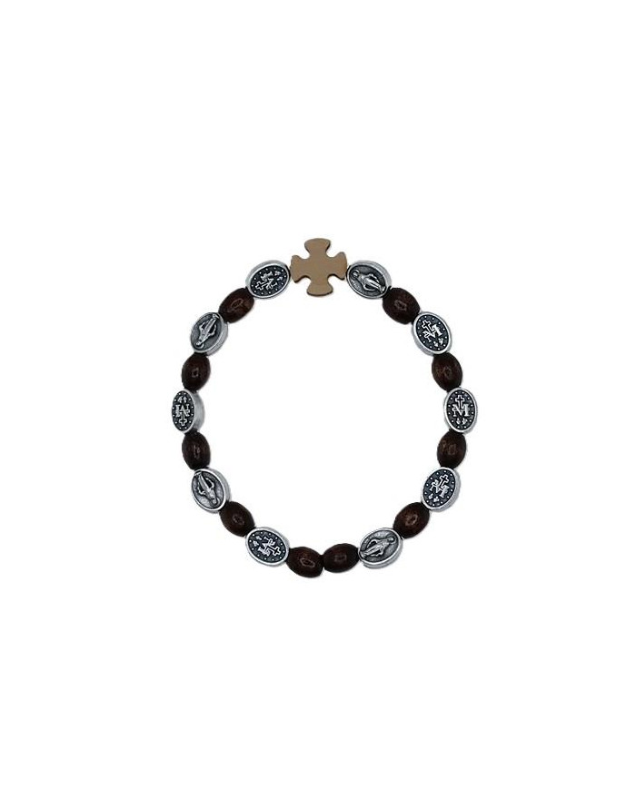 ELASTIC TEN WOOD BRACELET OVAL 8X10MM